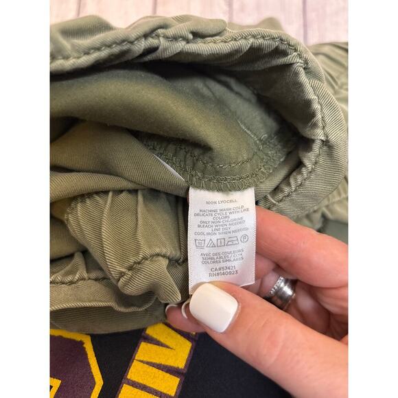 Loft Olive Green Linen Drawstring Waist Shorts Women's Size XL - Picture 5 of 5